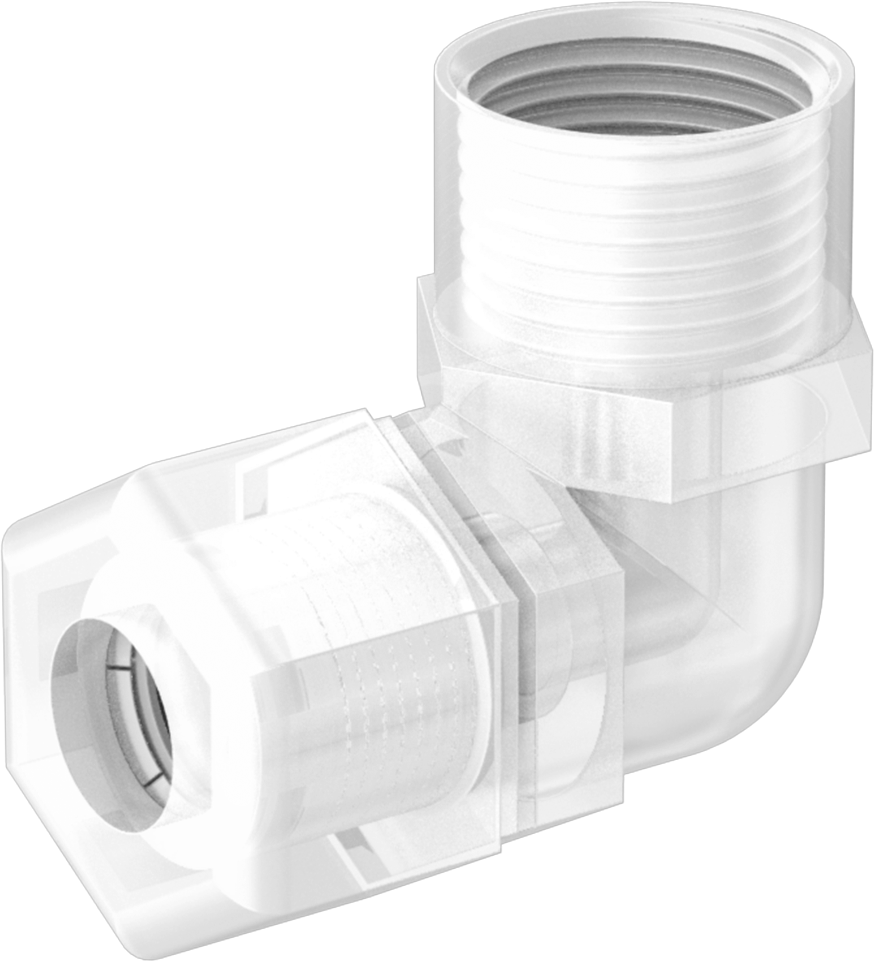 Yiyecek ve İçecek için Sıkıştırmalı Boru Bağlantı Parçası, Dirsek adaptörü, 1/2" Boru Dış Çapı x 1/2 NPTF Dişi için