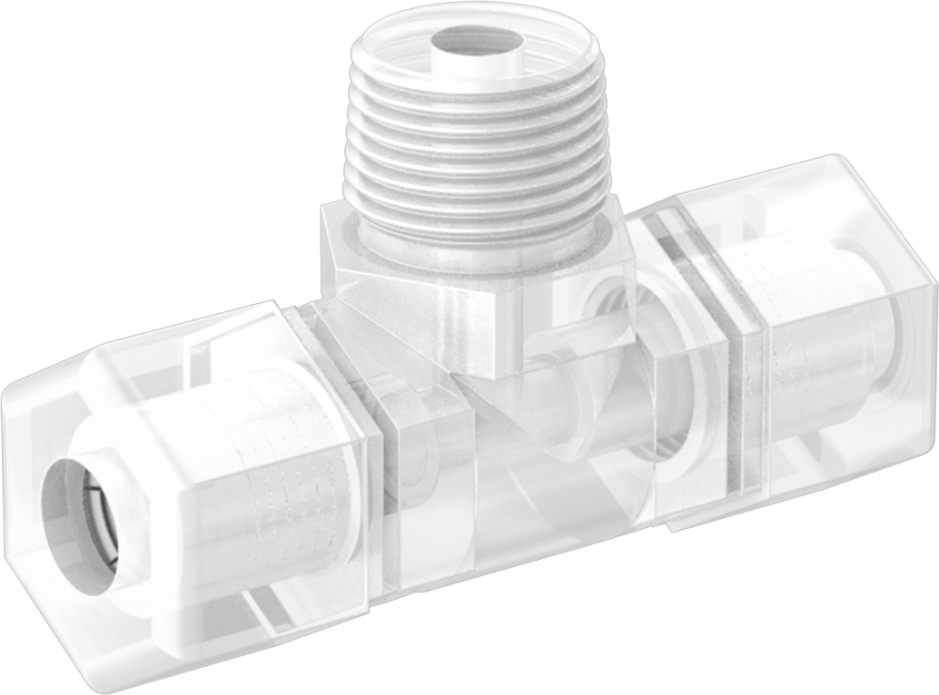 Yiyecek ve İçecek için Sıkıştırmalı Boru Bağlantı Parçası, Hat Üstü T Adaptörü, 3/8" Dış Çaplı Boru x 3/8 NPTF Erkek için