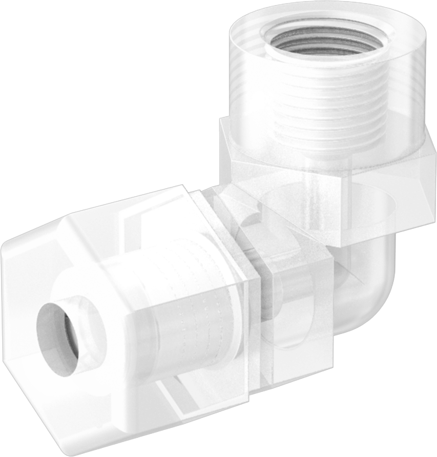 Yiyecek ve İçecek için Sıkıştırmalı Boru Bağlantı Parçası, Dirsek adaptörü, 1/4" Boru Dış Çapı x 1/8 NPTF Dişi için