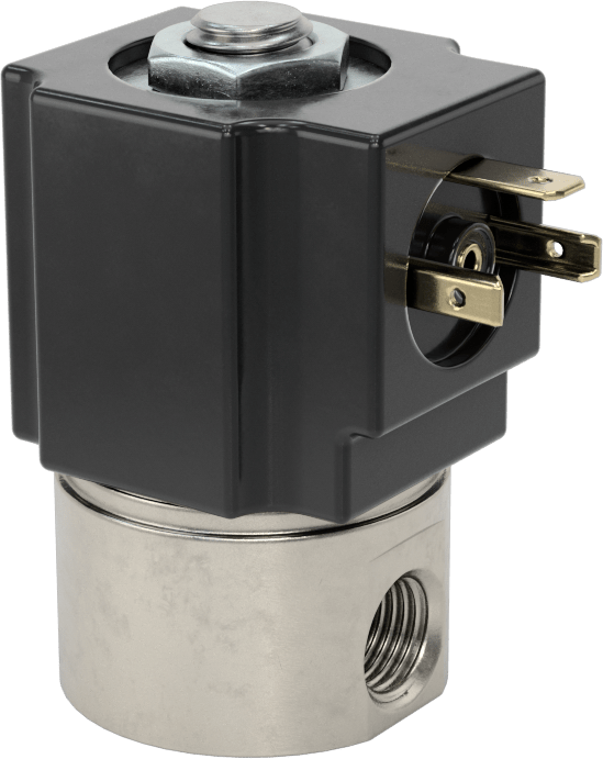 Yiyecek ve İçecek için Solenoid Valf, DIN Bağlantısı, 24V DC, 1/4 NPT Dişi, 400 PSI