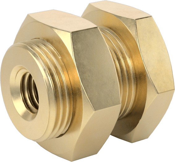 Yüksek Basınçlı Pirinç Boru Bağlantı Elemanı, Duvar Geçişli Düz Konektör, M5 x 0,8 mm Dişi