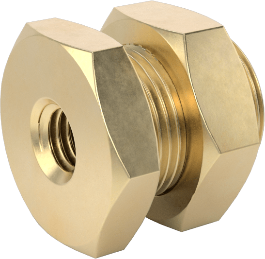 Yüksek Basınçlı Pirinç Boru Bağlantı Elemanı, Duvar Geçişli Düz Konektör, M5 x 0,8 mm Dişi