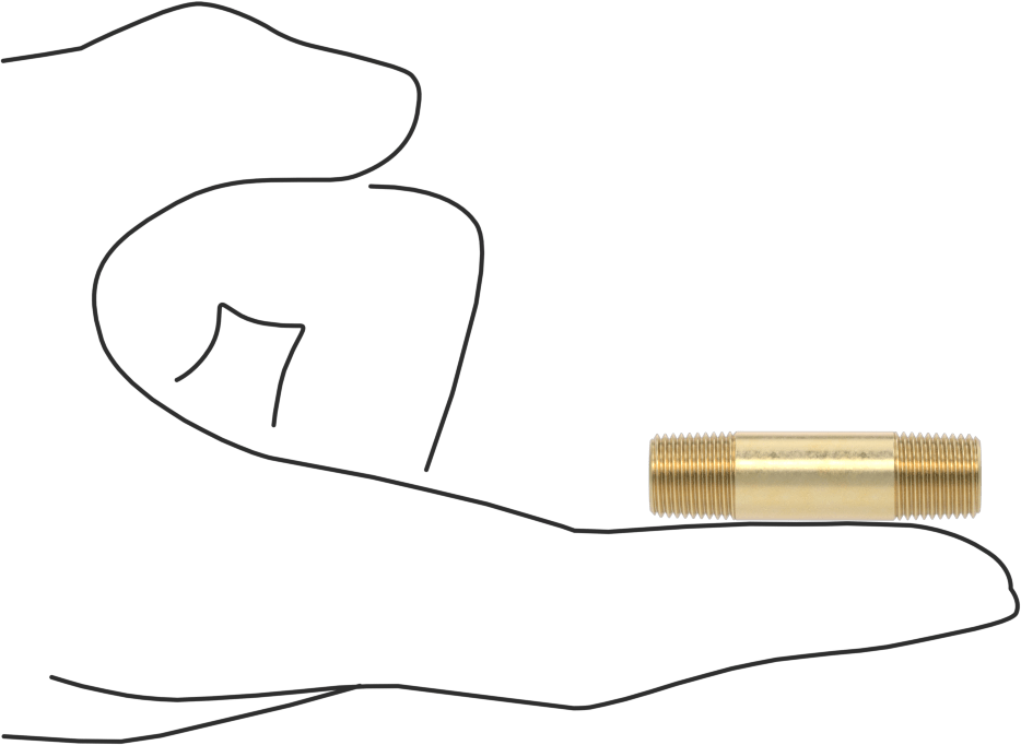 Yüksek Basınçlı Pirinç Boru Bağlantı Elemanı, Nipple, Her İki Ucu Dişli, 1/8 Boru Boyutu, 1-1/2" Uzunluk