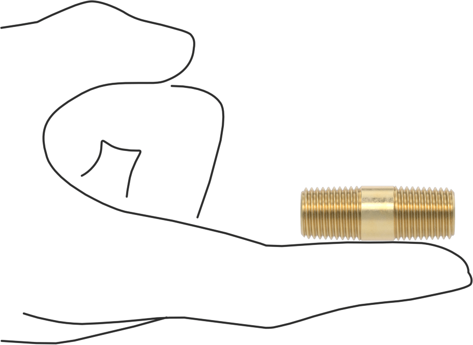 Yüksek Basınçlı Pirinç Boru Bağlantı Elemanı, Nipple, Her İki Ucu Dişli, 1/4 Boru Boyutu, 1-1/2" Uzunluk