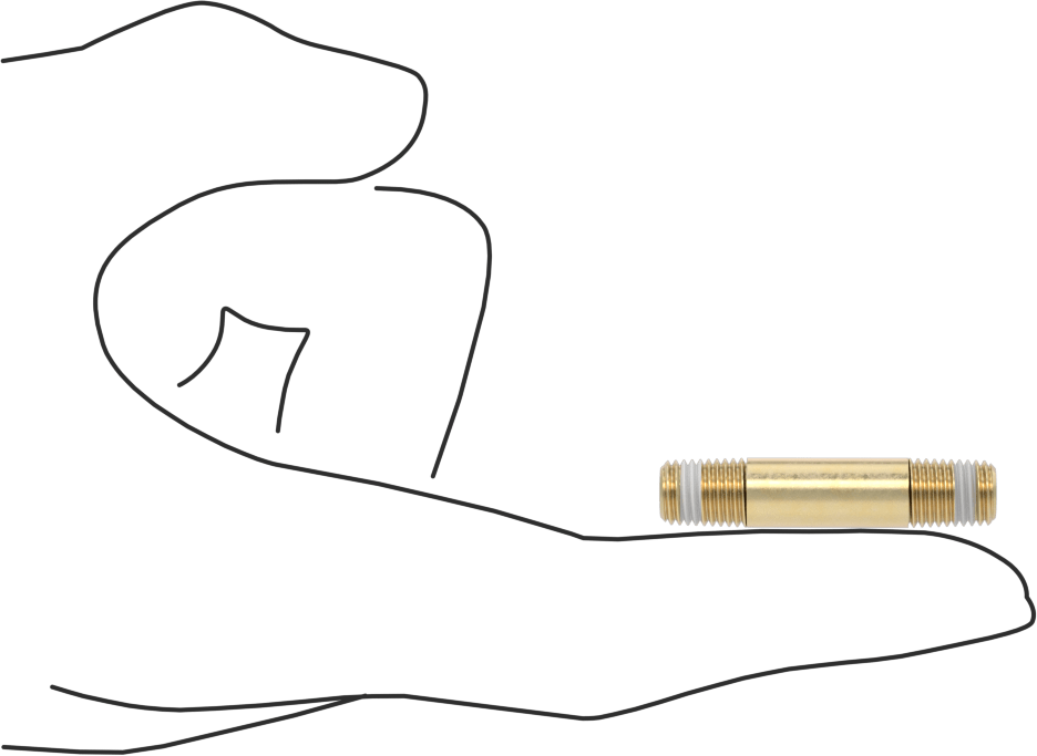 Yüksek Basınçlı Pirinç Boru Bağlantı Elemanı, Sızdırmazlık Maddeli Nipel, Uçlarda Dişli, 1/16 NPT, 1-1/2" Uzunluk