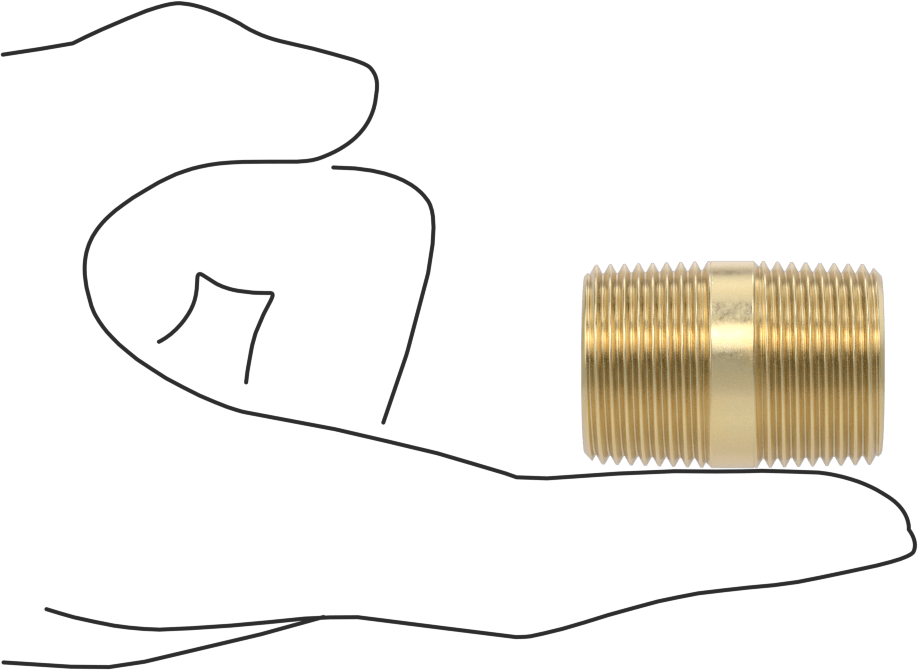 Yüksek Basınçlı Pirinç Boru Bağlantı Elemanı, Nipple, Her İki Ucu Dişli, 3/4 Boru Boyutu, 1-1/2" Uzunluk
