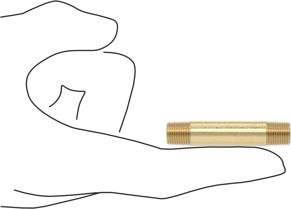 Yüksek Basınçlı Pirinç Boru Bağlantı Elemanı, Nipple, Her İki Ucu Dişli, 1/8 Boru Boyutu, 2" Uzunluk