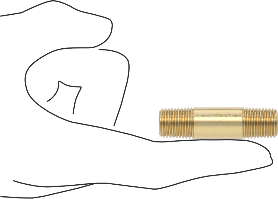 Yüksek Basınçlı Pirinç Boru Bağlantı Elemanı, Nipple, Her İki Ucu Dişli, 1/4 Boru Boyutu, 2" Uzunluk