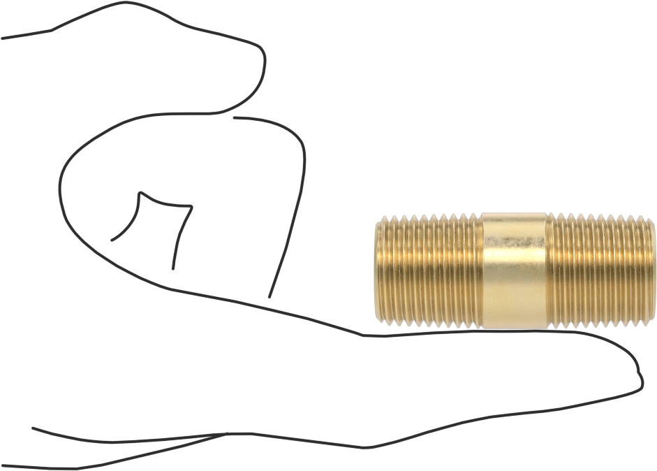 Yüksek Basınçlı Pirinç Boru Bağlantı Elemanı, Nipple, Her İki Ucu Dişli, 1/2 Boru Boyutu, 2" Uzunluk
