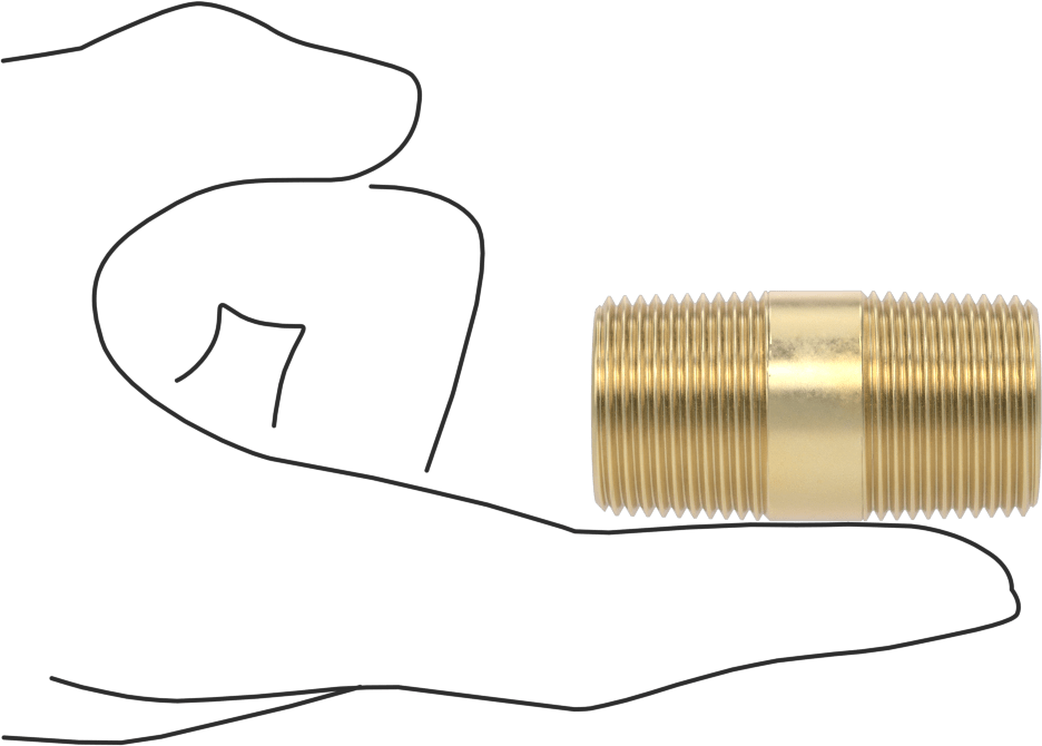 Yüksek Basınçlı Pirinç Boru Bağlantı Elemanı, Nipple, Her İki Ucu Dişli, 3/4 Boru Boyutu, 2" Uzunluk