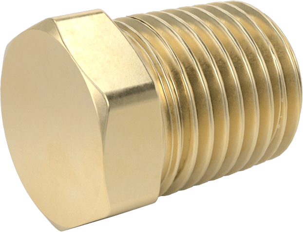Yüksek Basınçlı Pirinç Boru Bağlantı Elemanı, Sızdırmazlık Maddeli, Dış Altıgen Tahrikli Fiş, 1/4 NPT