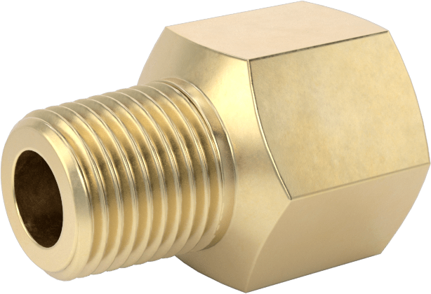 Yüksek Basınçlı Pirinç Boru Bağlantı Elemanı, Sızdırmazlık Maddeli, Düz Adaptör, 1/8 NPT Dişi x Erkek