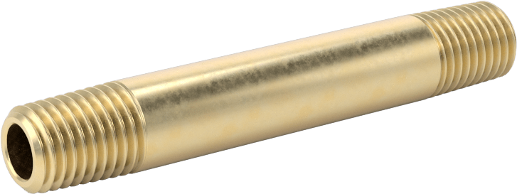 Yüksek Basınçlı Pirinç Boru Bağlantı Elemanı, Nipple, Her İki Ucu Dişli, 1/16 Boru Boyutu, 2" Uzunluk
