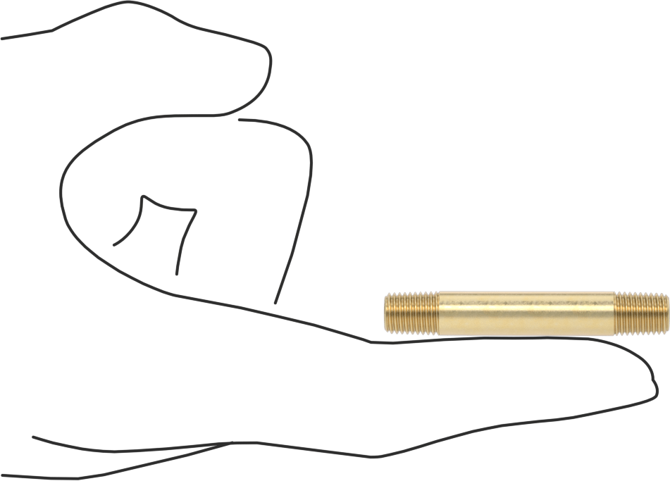 Yüksek Basınçlı Pirinç Boru Bağlantı Elemanı, Nipple, Her İki Ucu Dişli, 1/16 Boru Boyutu, 2" Uzunluk