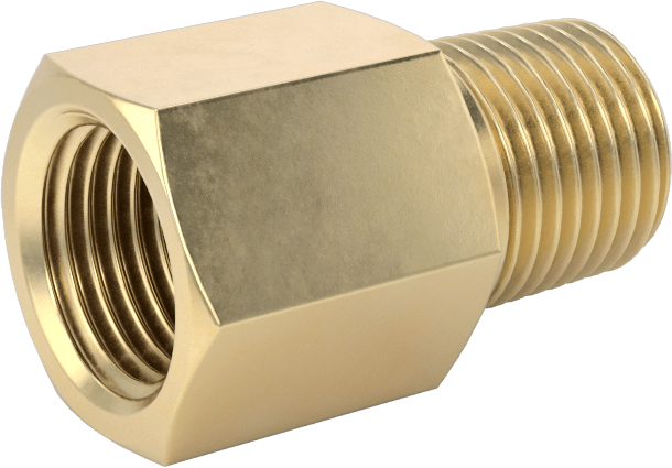 Yüksek Basınçlı Pirinç Boru Bağlantı Elemanı, Altıgen Gövdeli Düz Adaptör, 1/8 NPT Dişi x Erkek