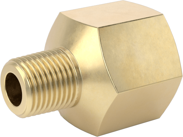 Yüksek Basınçlı Pirinç Boru Bağlantı Elemanı, Sızdırmazlık Maddeli, Redüksiyon Adaptörü, 1/4 Dişi x 1/8 Erkek NPT