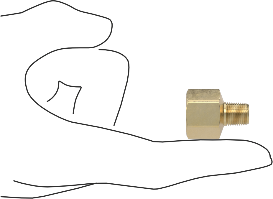 Yüksek Basınçlı Pirinç Boru Bağlantı Elemanı, Redüksiyon Adaptörü, 1/4 NPT Dişi x 1/8 NPT Erkek