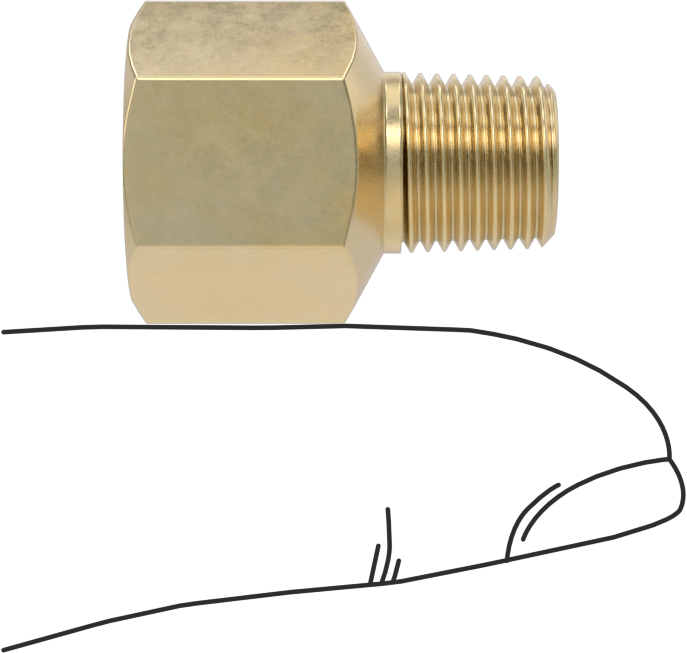 Yüksek Basınçlı Pirinç Boru Bağlantı Elemanı, Redüksiyon Adaptörü, 1/4 NPT Dişi x 1/8 NPT Erkek