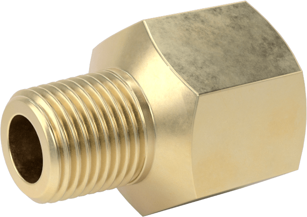 Yüksek Basınçlı Pirinç Boru Bağlantı Elemanı, Redüksiyon Adaptörü, 1/4 NPT Dişi x 1/8 NPT Erkek