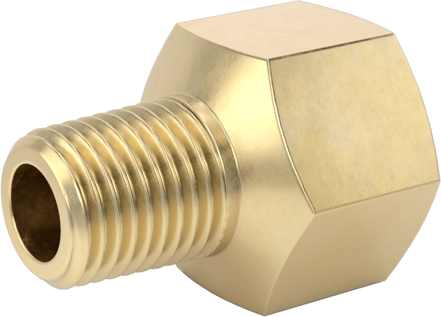 Yüksek Basınçlı Pirinç Boru Bağlantı Elemanı, Sızdırmazlık Maddeli, Redüksiyon Adaptörü, 3/8 Dişi x 1/4 Erkek NPT
