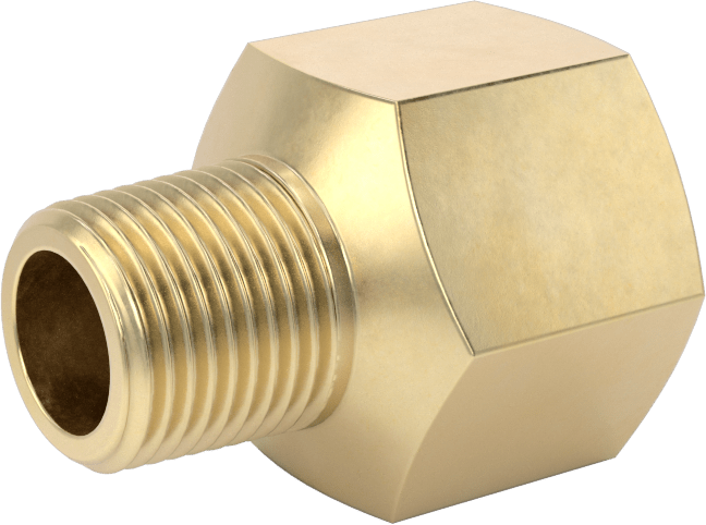 Yüksek Basınçlı Pirinç Boru Bağlantı Elemanı, Sızdırmazlık Maddeli, Redüksiyon Adaptörü, 1/2 Dişi x 3/8 Erkek NPT