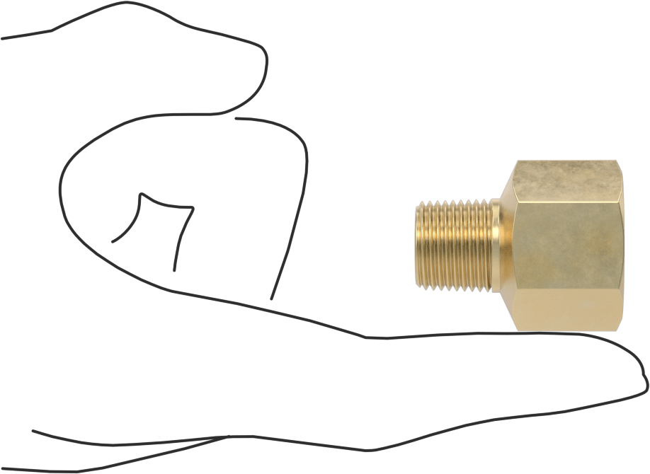 Yüksek Basınçlı Pirinç Boru Bağlantı Elemanı, Sızdırmazlık Maddeli, Redüksiyon Adaptörü, 1/2 Dişi x 3/8 Erkek NPT