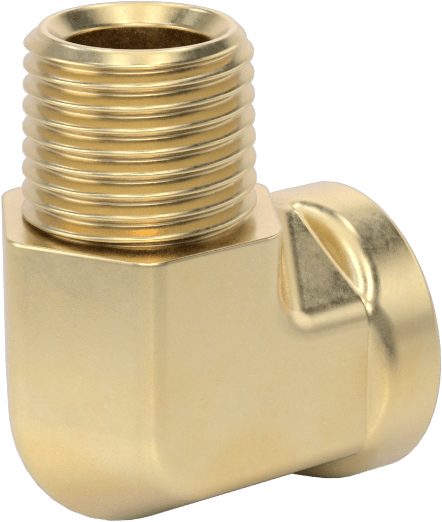 Yüksek Basınçlı Pirinç Boru Bağlantı Elemanı, Sızdırmazlık Maddeli, 90 Derece Dirsek Adaptörü, 1/8 NPT Dişi x Erkek