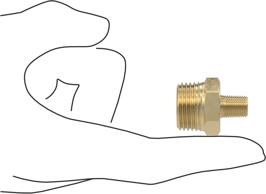 Yüksek Basınçlı Pirinç Boru Bağlantı Elemanı, Düz Redüktör, 1/2 x 1/8 NPT Erkek
