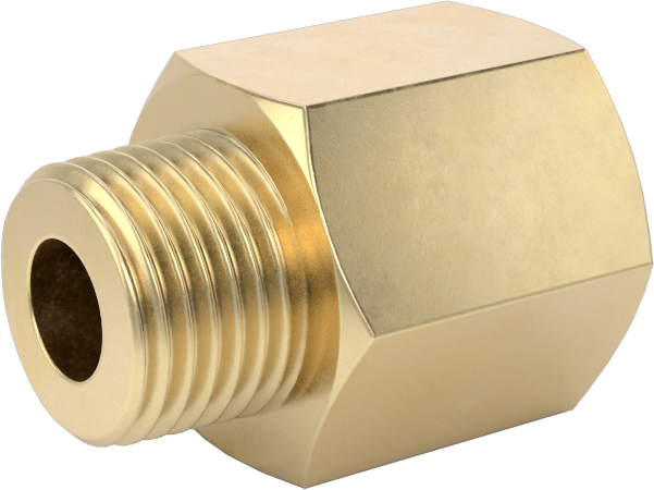 Yüksek Basınçlı Pirinç Boru Bağlantı Elemanı, Düz Adaptör, 1/8 BSPP Dişi x 1/8 NPT Erkek