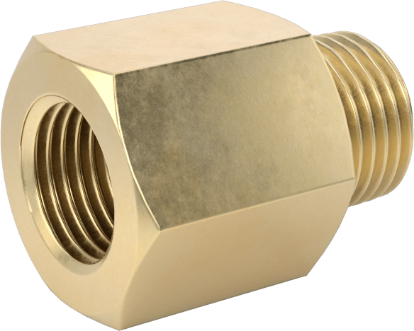 Yüksek Basınçlı Pirinç Boru Bağlantı Elemanı, Düz Adaptör, 1/8 BSPP Dişi x 1/8 NPT Erkek