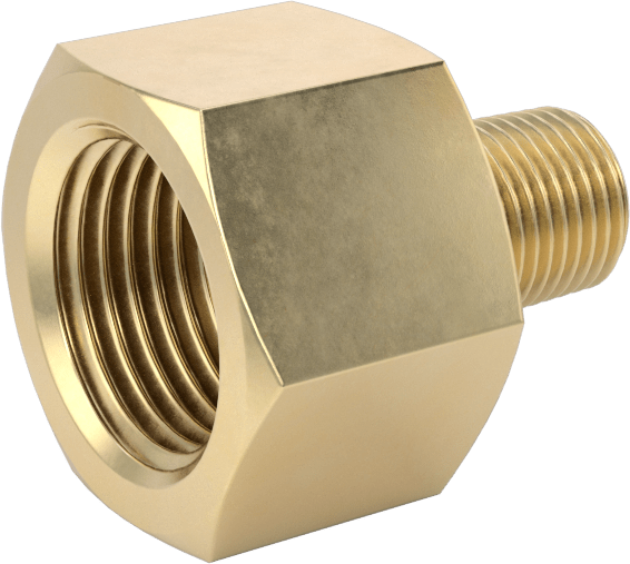 Yüksek Basınçlı Pirinç Boru Bağlantı Elemanı, Sızdırmazlık Maddeli, Redüksiyon Adaptörü, 3/8 Dişi x 1/8 Erkek NPT