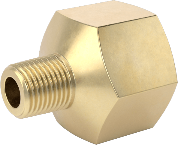 Yüksek Basınçlı Pirinç Boru Bağlantı Elemanı, Sızdırmazlık Maddeli, Redüksiyon Adaptörü, 3/8 Dişi x 1/8 Erkek NPT