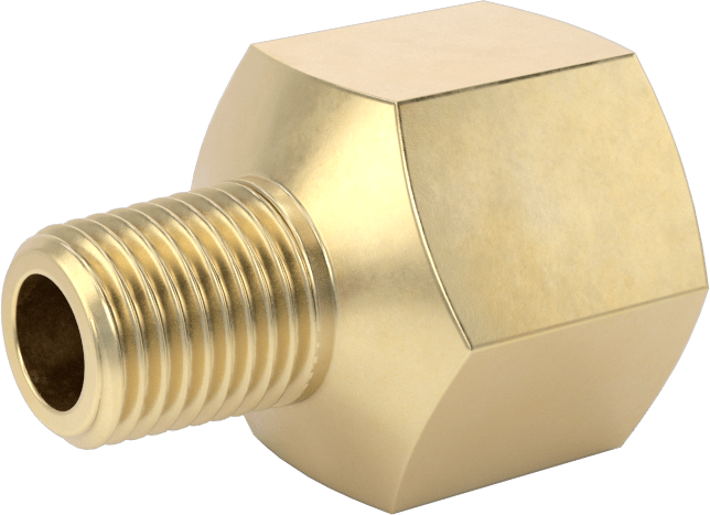 Yüksek Basınçlı Pirinç Boru Bağlantı Elemanı, Sızdırmazlık Maddeli, Redüksiyon Adaptörü, 1/2 Dişi x 1/4 Erkek NPT