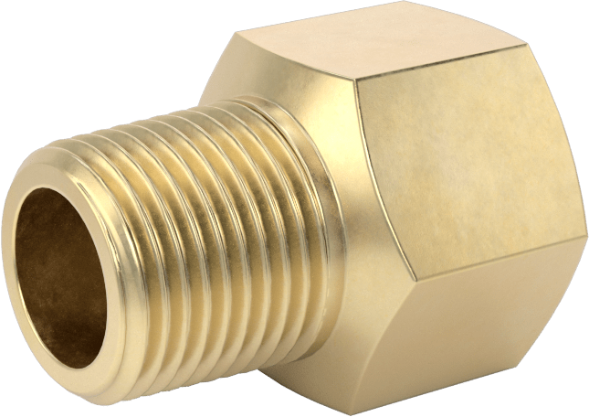 Yüksek Basınçlı Pirinç Boru Bağlantı Elemanı, Sızdırmazlık Maddeli, Düz Adaptör, 3/8 NPT Dişi x Erkek