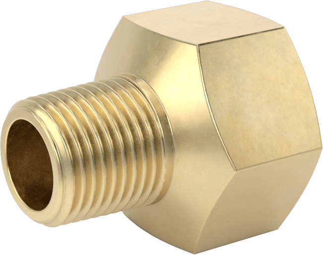 Yüksek Basınçlı Pirinç Boru Bağlantı Elemanı, Sızdırmazlık Maddeli, Redüksiyon Adaptörü, 3/4 Dişi x 1/2 Erkek NPT