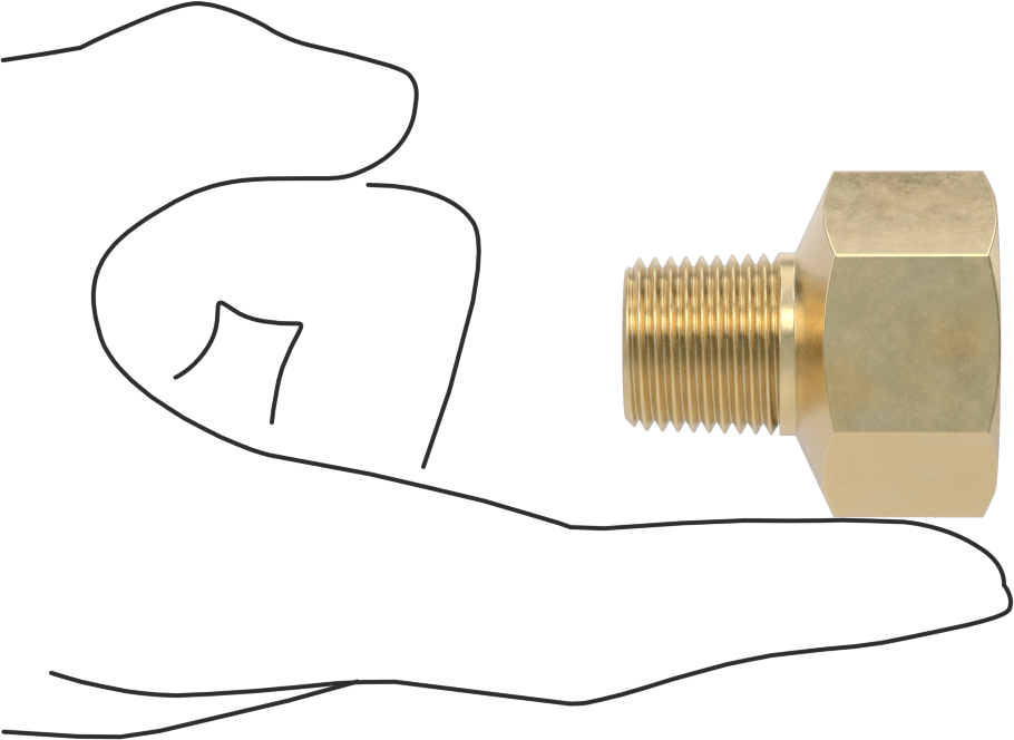 Yüksek Basınçlı Pirinç Boru Bağlantı Elemanı, Sızdırmazlık Maddeli, Redüksiyon Adaptörü, 3/4 Dişi x 1/2 Erkek NPT
