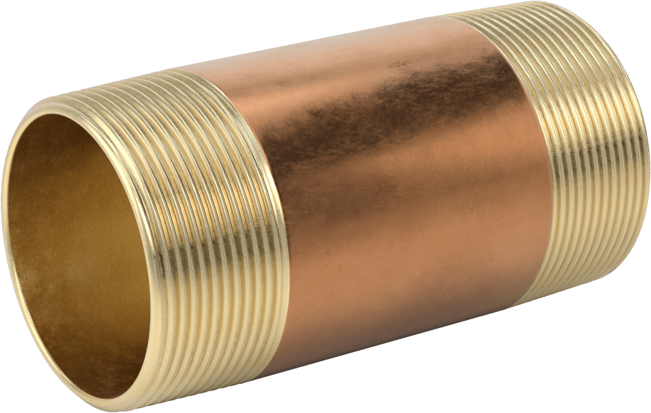 Yüksek Basınçlı Pirinç Boru Bağlantı Elemanı, Nipple, Her İki Ucu Dişli, 2 Boru Boyutu, 4-1/2" Uzunluk