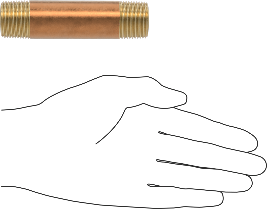 Yüksek Basınçlı Pirinç Boru Bağlantı Elemanı, Nipple, Her İki Ucu Dişli, 3/4 Boru Boyutu, 4" Uzunluk