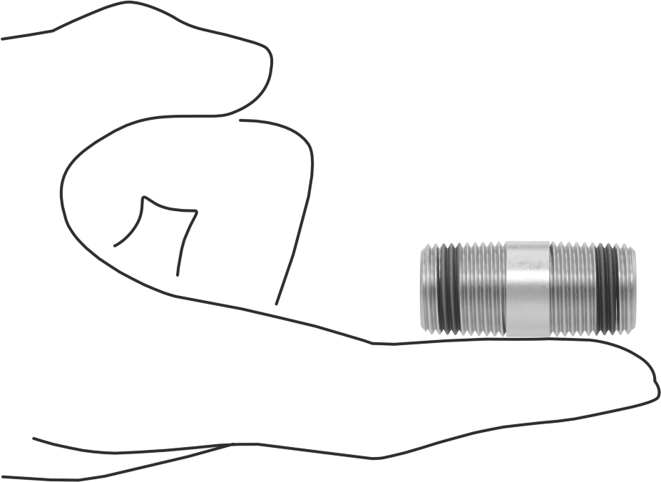 Yüksek Basınçlı Pirinç Boru Bağlantı Elemanı, Sızdırmazlık Maddeli Nipel, Uçlarda Dişli, 3/8 NPT, 1-1/2" Uzunluk