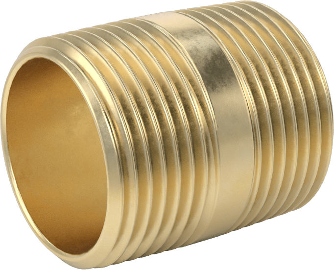 Yüksek Basınçlı Pirinç Boru Bağlantı Elemanı, Nipple, Her İki Ucu Dişli, 1 Boru Boyutu, 1-1/2" Uzunluk
