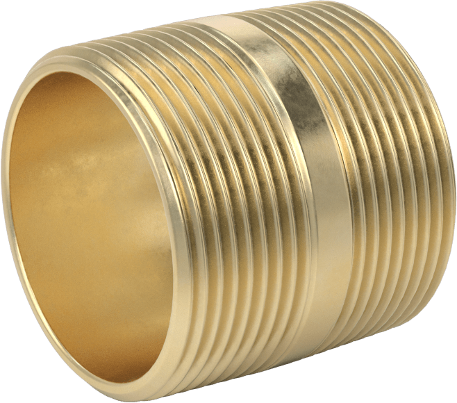 Yüksek Basınçlı Pirinç Boru Bağlantı Elemanı, Nipple, Her İki Ucu Dişli, 1 1/2 Boru Çapı, 1-3/4" Uzunluk