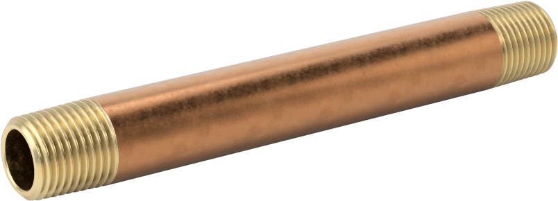 Yüksek Basınçlı Pirinç Boru Bağlantı Elemanı, Nipple, Her İki Ucu Dişli, 1/8 Boru Boyutu, 3" Uzunluk