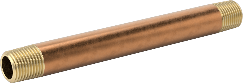 Yüksek Basınçlı Pirinç Boru Bağlantı Elemanı, Nipple, Her İki Ucu Dişli, 1/8 Boru Boyutu, 3-1/2" Uzunluk