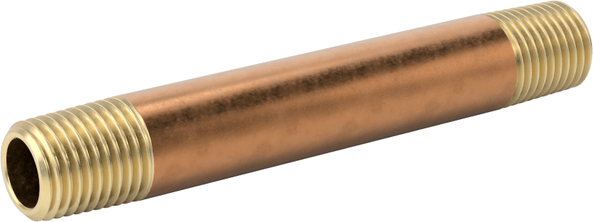 Yüksek Basınçlı Pirinç Boru Bağlantı Elemanı, Nipple, Her İki Ucu Dişli, 1/4 Boru Boyutu, 3-1/2" Uzunluk
