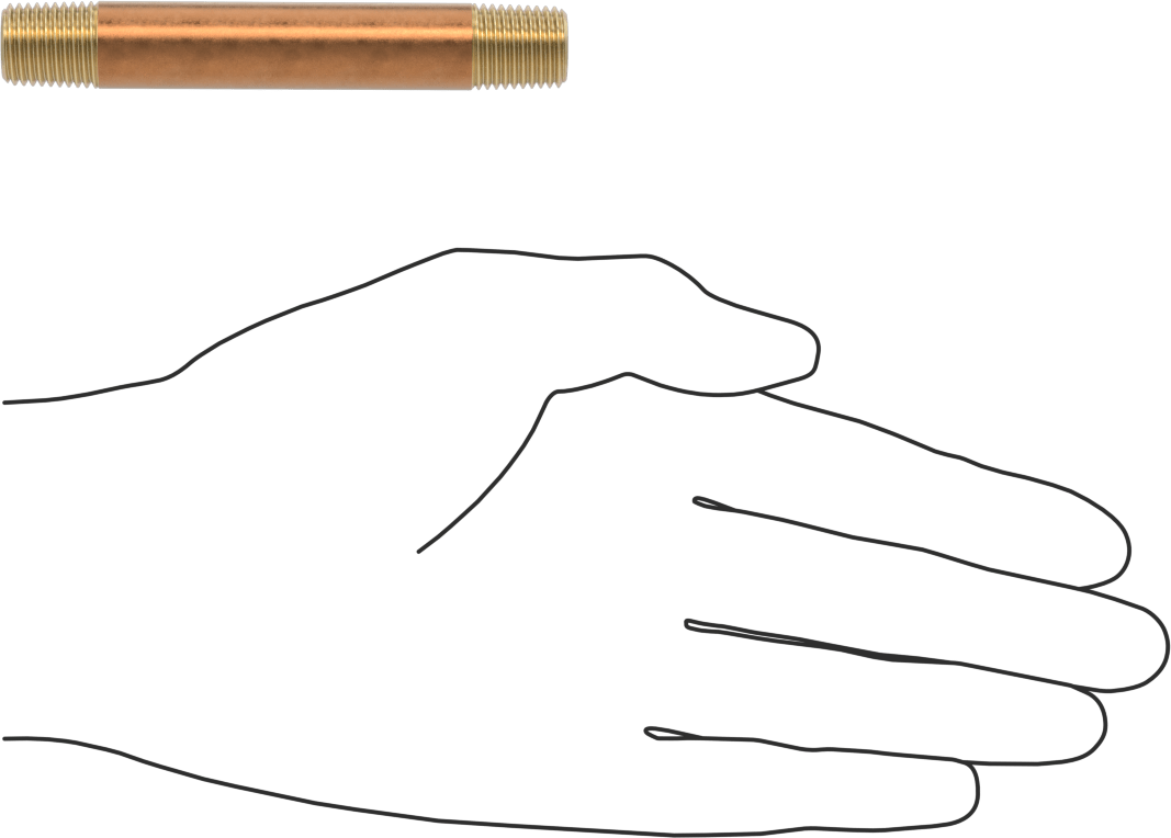 Yüksek Basınçlı Pirinç Boru Bağlantı Elemanı, Nipple, Her İki Ucu Dişli, 1/4 Boru Boyutu, 3-1/2" Uzunluk