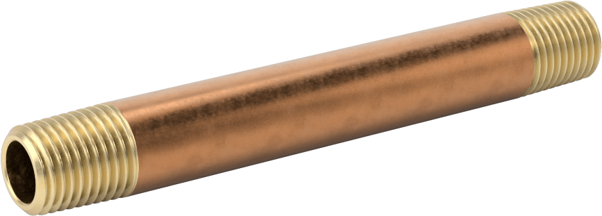 Yüksek Basınçlı Pirinç Boru Bağlantı Elemanı, Nipple, Her İki Ucu Dişli, 1/4 Boru Boyutu, 4" Uzunluk