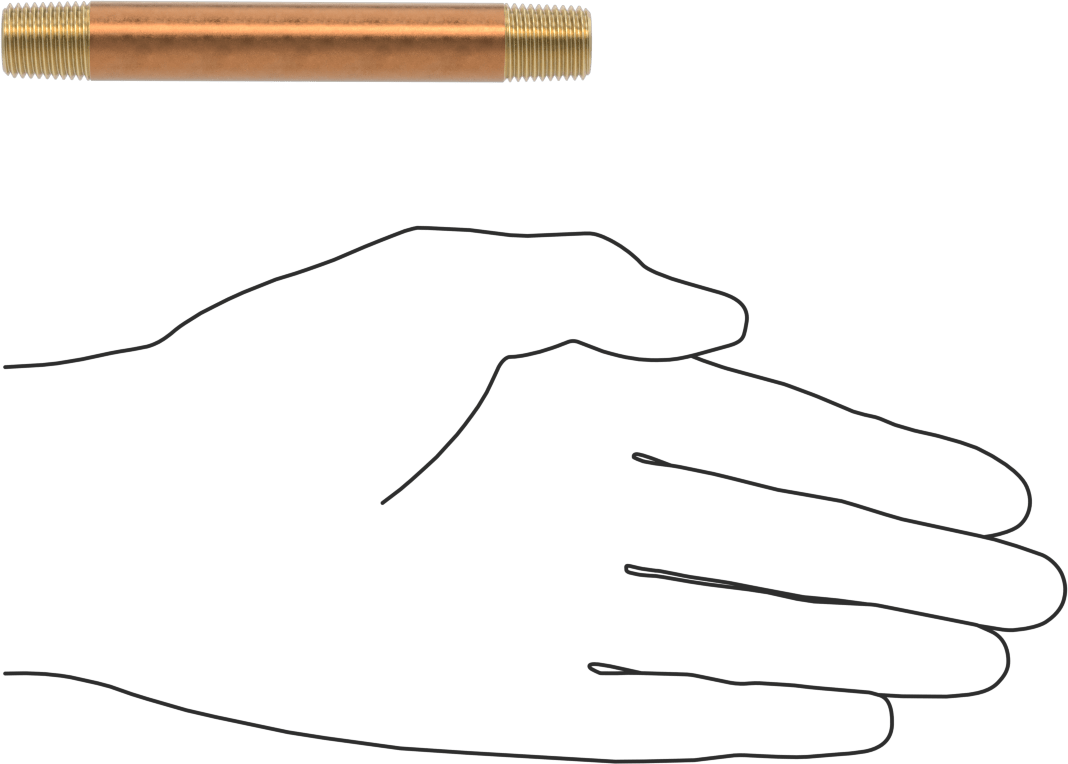 Yüksek Basınçlı Pirinç Boru Bağlantı Elemanı, Nipple, Her İki Ucu Dişli, 1/4 Boru Boyutu, 4" Uzunluk