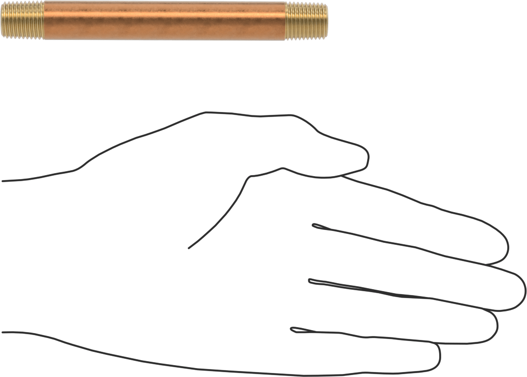 Yüksek Basınçlı Pirinç Boru Bağlantı Elemanı, Nipple, Her İki Ucu Dişli, 1/4 Boru Boyutu, 4-1/2" Uzunluk
