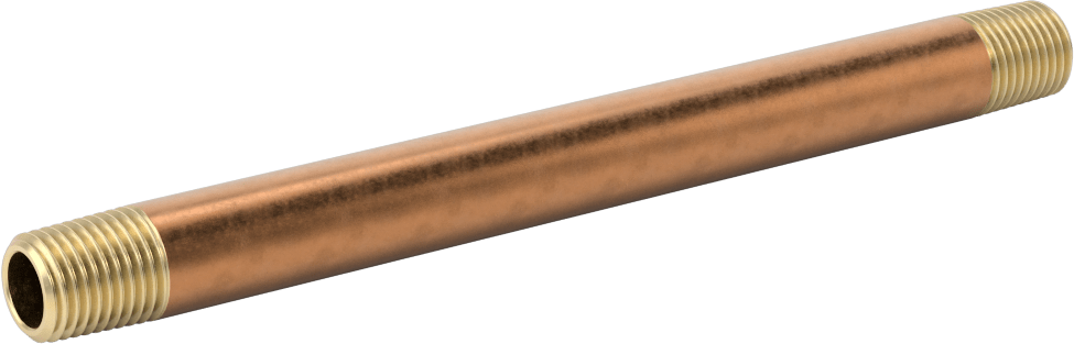 Yüksek Basınçlı Pirinç Boru Bağlantı Elemanı, Nipple, Her İki Ucu Dişli, 1/4 Boru Boyutu, 6 inç Uzunluk