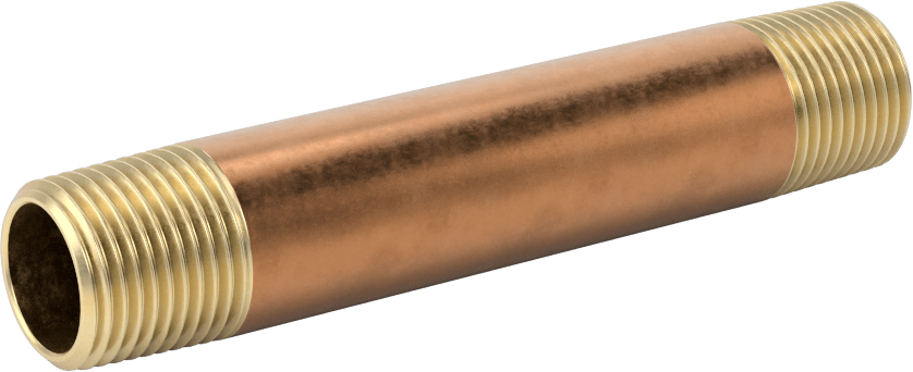 Yüksek Basınçlı Pirinç Boru Bağlantı Elemanı, Nipple, Her İki Ucu Dişli, 3/8 Boru Boyutu, 3-1/2" Uzunluk